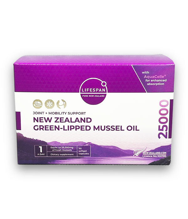 LIFESPAN GREEN LIPPED MUSSEL OIL + AQUACELL 25000 90CAPS